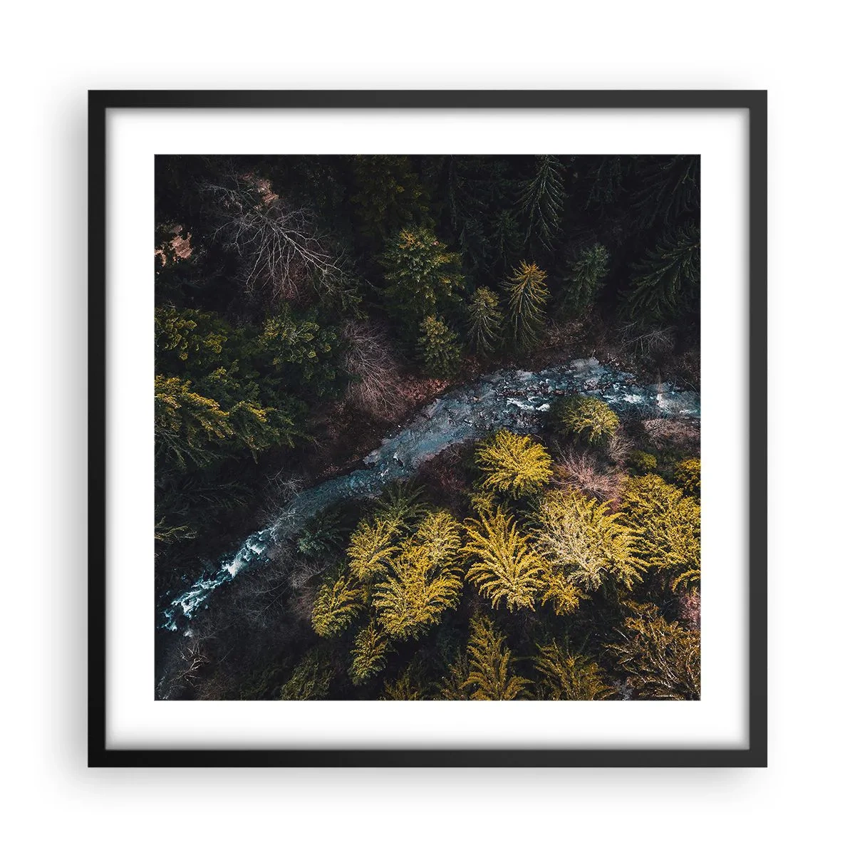 Poster in een zwarte lijst - Snel, sneller en sneller - 50x50 cm