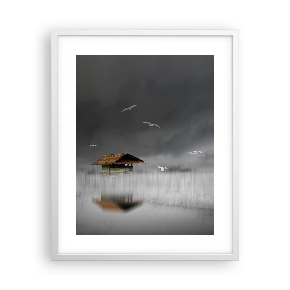 Poster in een witte lijst - Beschutting tegen regen - 40x50 cm