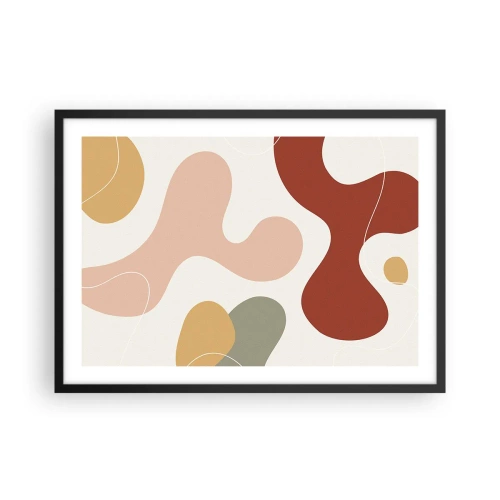 Poster in een zwarte lijst - Kronkels of krullen? - 70x50 cm