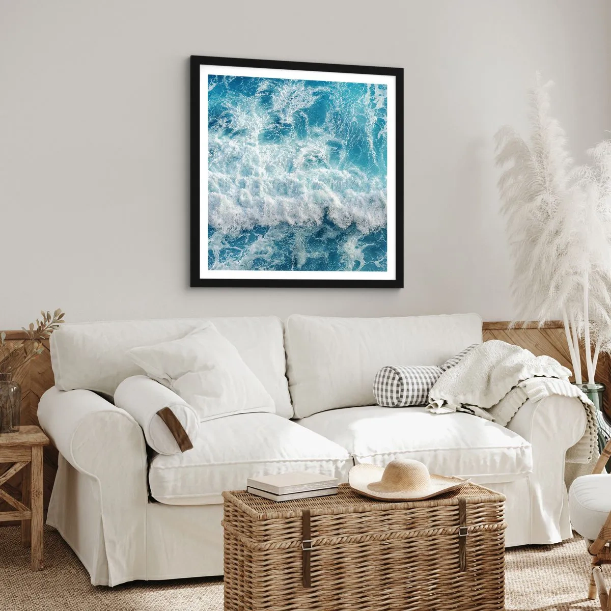 Poster in een zwarte lijst - Vrolijk en springend - 40x40 cm