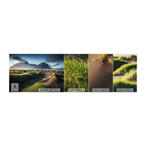 Fotobehang Staaltje Standard Eco - Harmonie van de elementen - Landschap, IJsland, Bergen - 100x30 cm