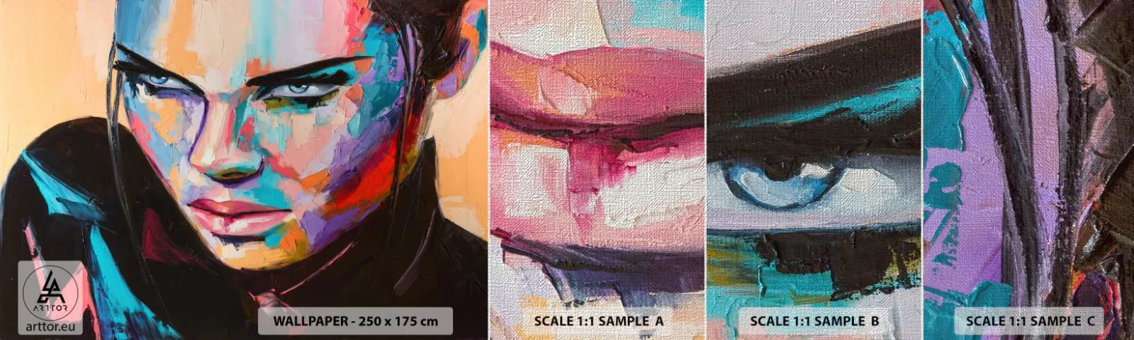 Fotobehang Monster Premium Canvas - Wildheid in het hart - Vrouw, Portret van een vrouw, Meisje - 100x30 cm