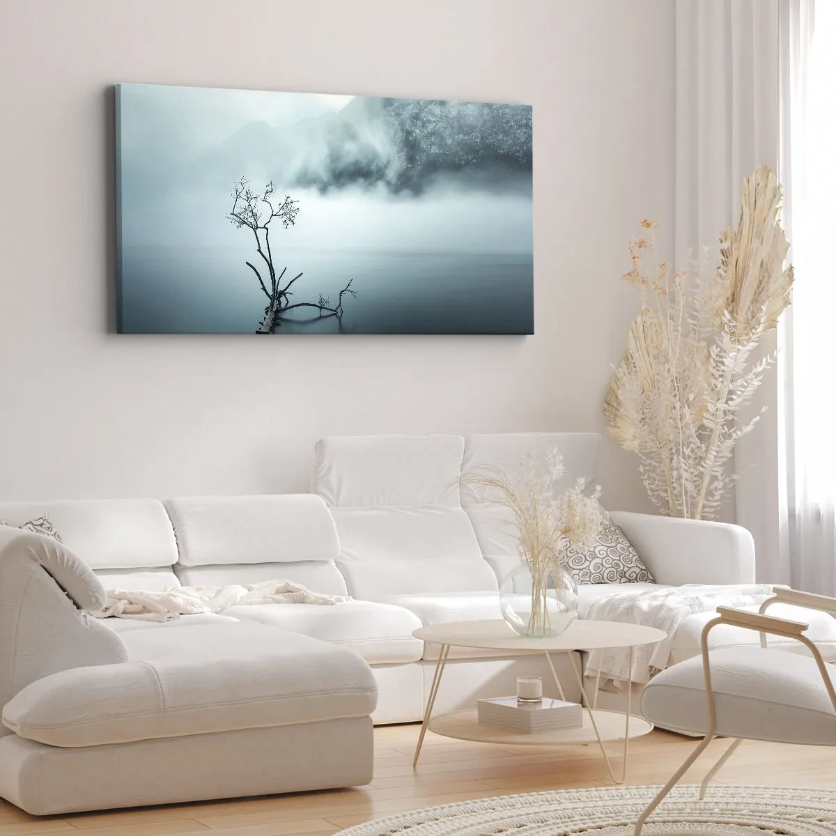 Schilderen op canvas - Van water en mist - 100x40 cm