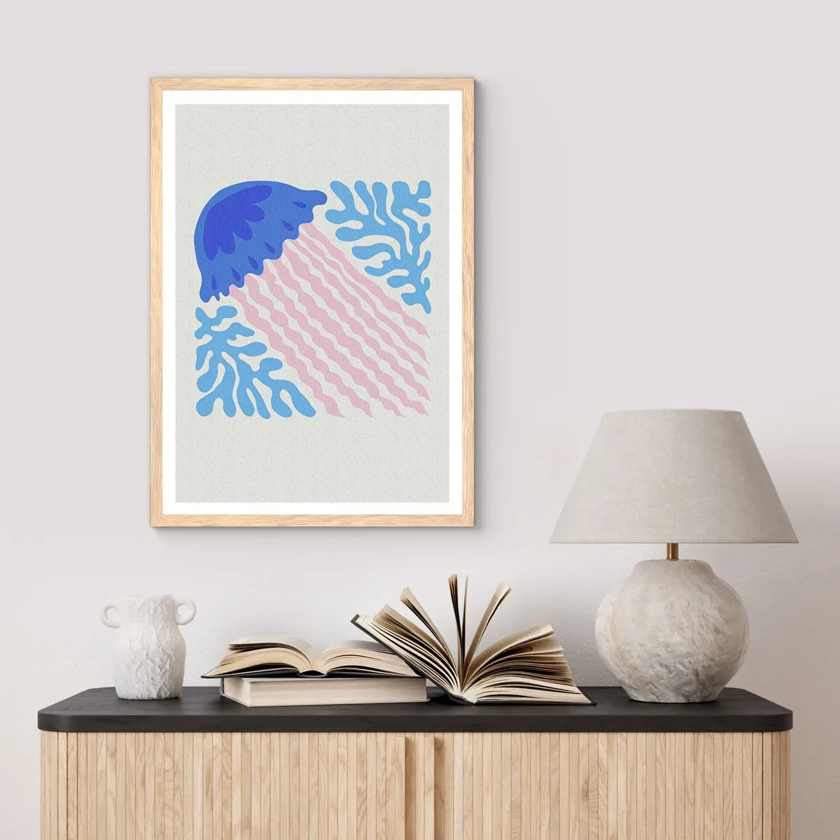 Een poster in een licht eiken lijst - Als uit een andere wereld - 61x91 cm
