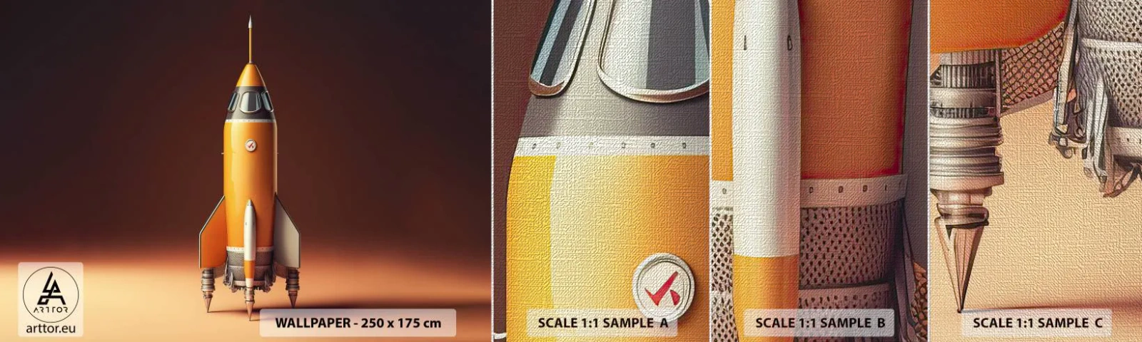 Fotobehang Monster Premium Canvas - Het begint met een droom - Een ruimteraket, Potlood, Wetenschap - 100x30 cm