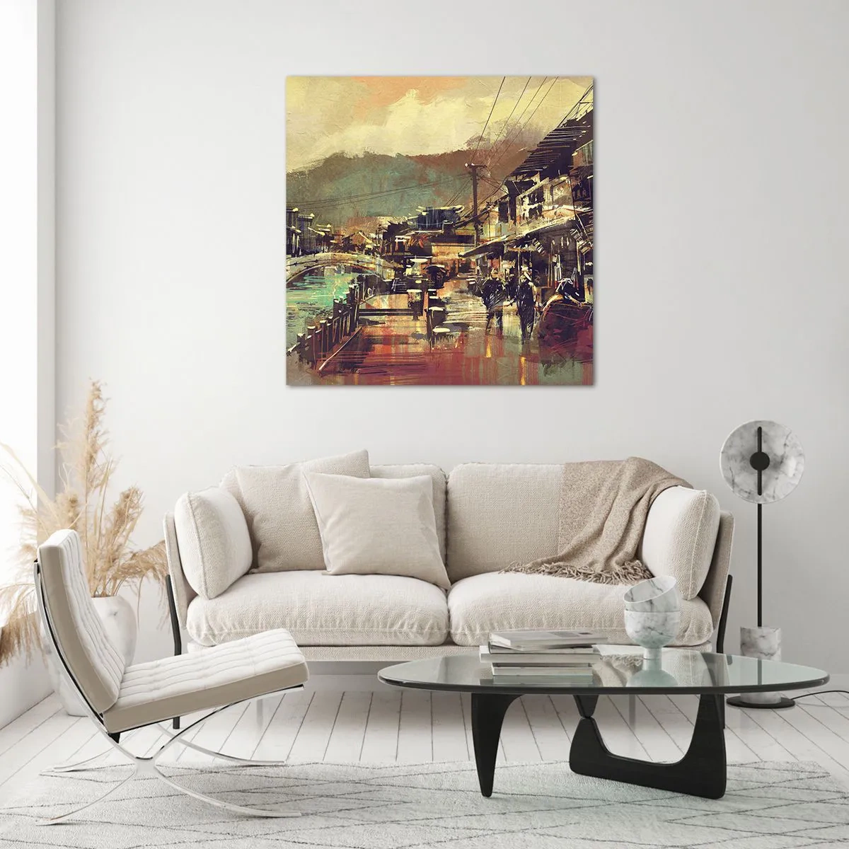 Schilderen op glas - Het leven als een rijkdom aan grijs - 30x30 cm