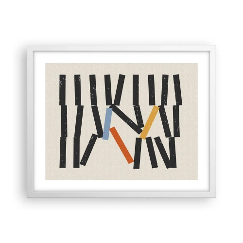 Poster in een witte lijst - Domino – compositie - 50x40 cm