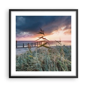 Poster in een zwarte lijst - Het gaat niet met de wind mee - 50x50 cm