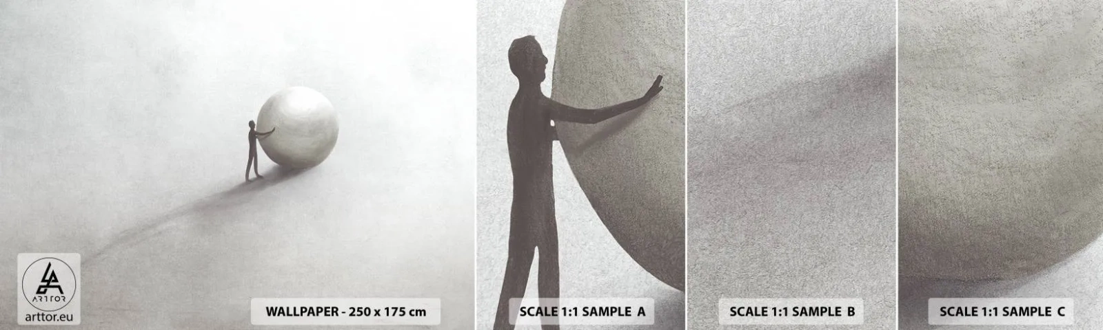 Fotobehang Staaltje Standard Eco - Het spel van het leven - Abstractie, Deel, Man - 100x30 cm