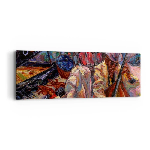 Schilderen op canvas - In hetzelfde ritme - 90x30 cm