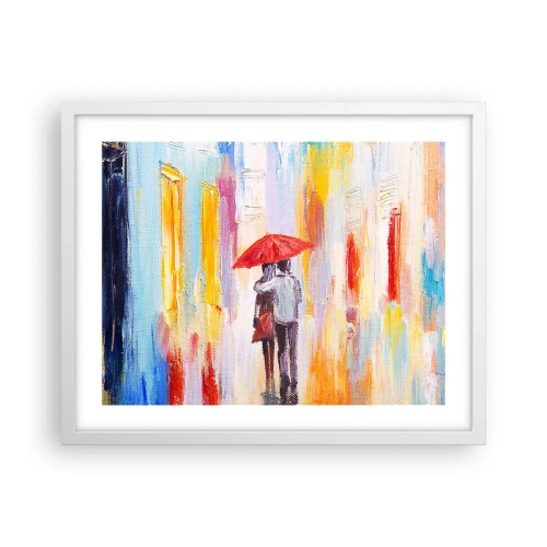Poster in een witte lijst - Laat het maar regenen - 50x40 cm