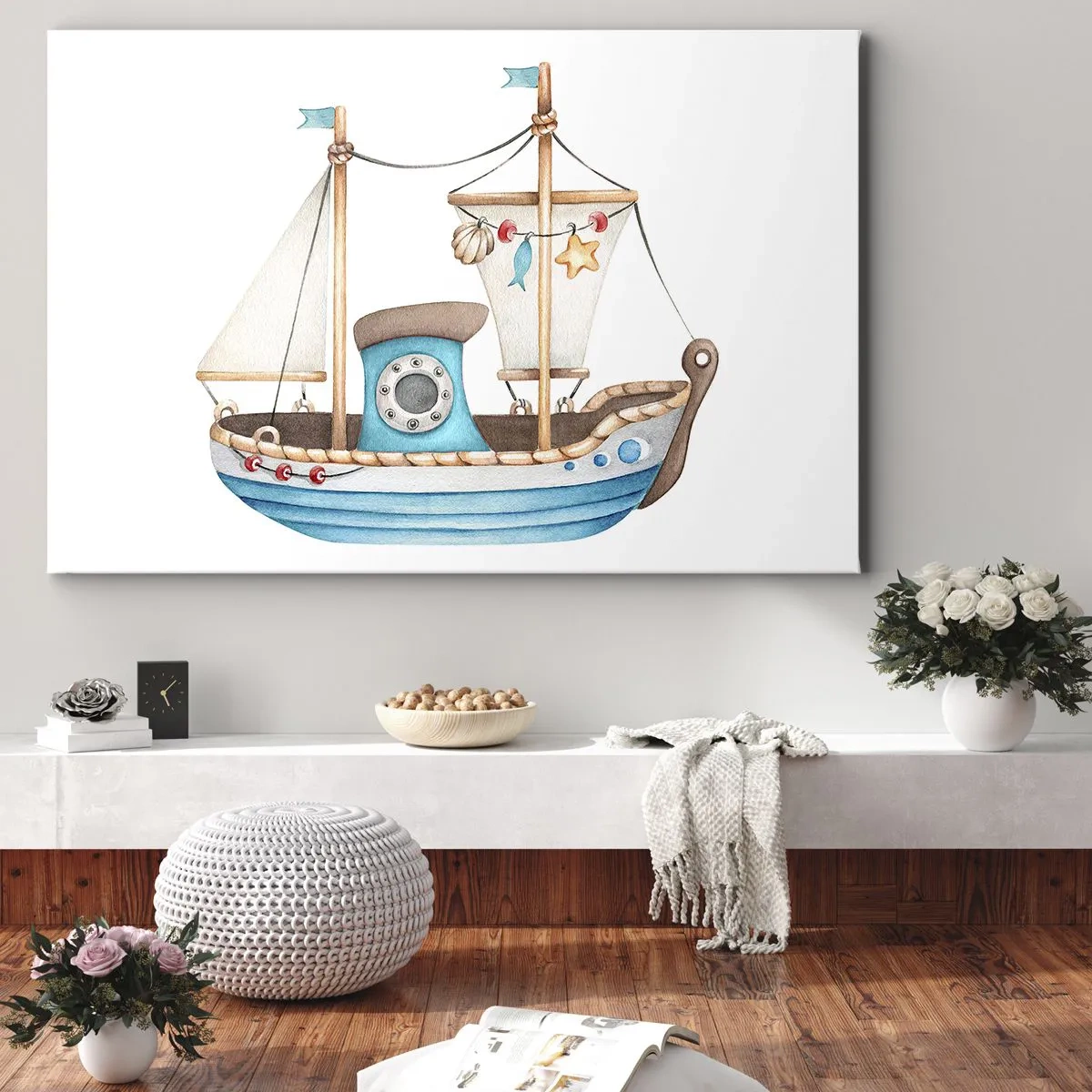 Schilderen op canvas - Ahoi, avontuur! - 120x80 cm