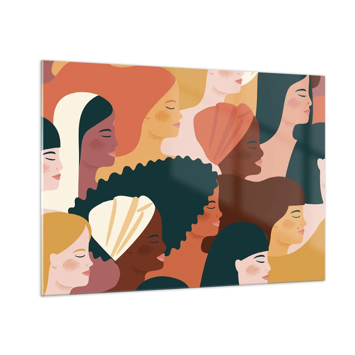 Schilderen op glas - Alleen vrouwelijkheid - 100x70 cm