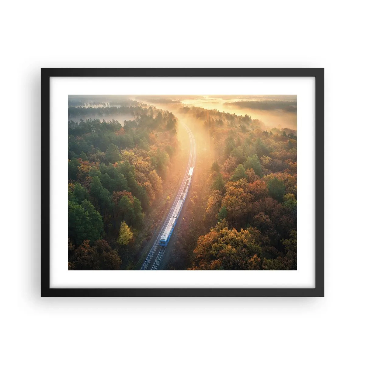 Poster in een zwarte lijst - Herfst reis - 50x40 cm