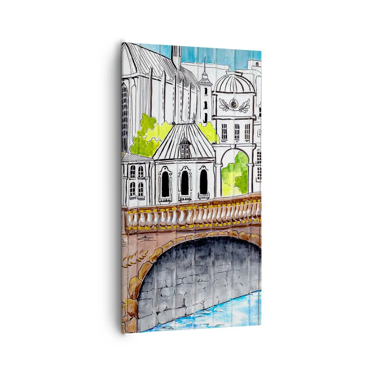 Schilderen op canvas - De stad als geschilderd - 65x120 cm