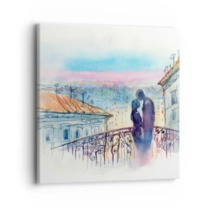 Schilderen op canvas - Parijs liefhebbers - 40x40 cm