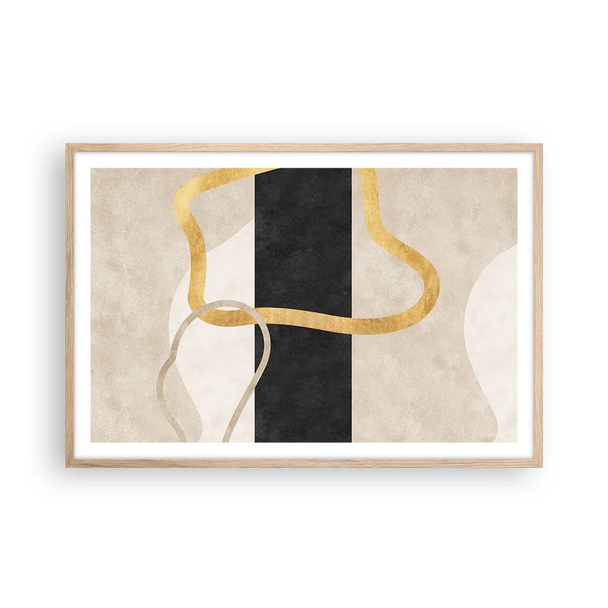 Een poster in een licht eiken lijst - Verwarde vormen - 91x61 cm