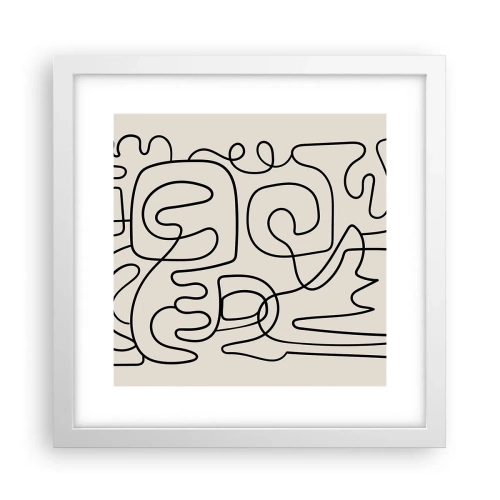 Poster in een witte lijst - Volg het pad - 30x30 cm