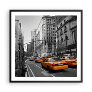 Poster in een zwarte lijst - De zonnen van grote steden - 60x60 cm