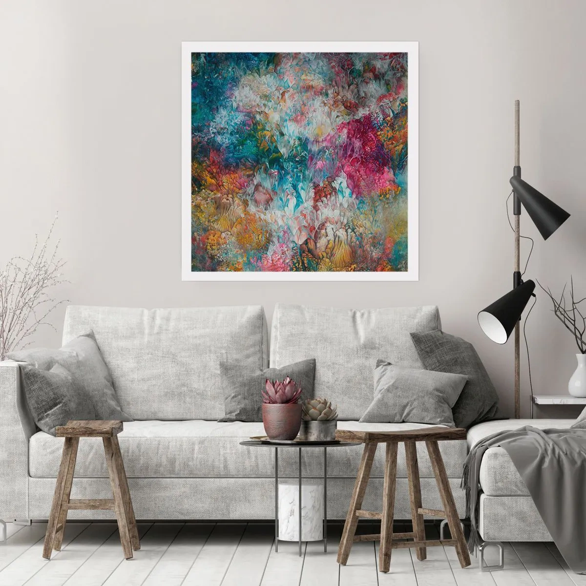 Poster - Volledig in bloei - 60x60 cm