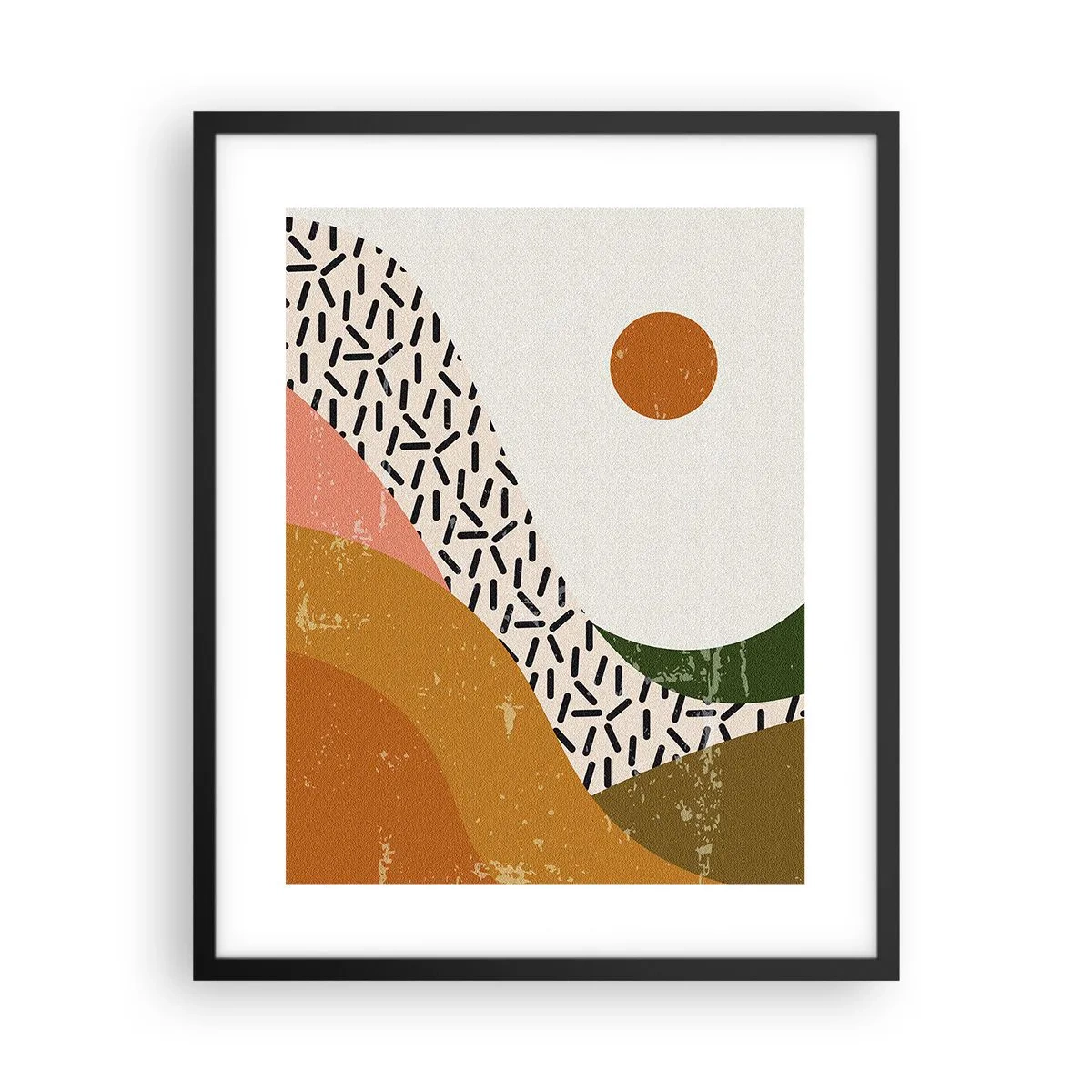 Poster in een zwarte lijst - Zonne-abstractie - 40x50 cm
