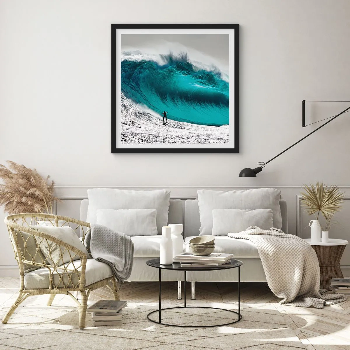 Poster in een zwarte lijst - Uitdaging aanvaard - 40x40 cm