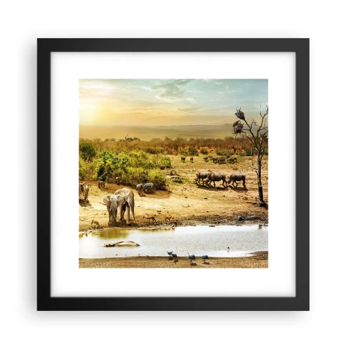 Poster in een zwarte lijst - "Er stroomde een rivier uit Eden …" - 30x30 cm