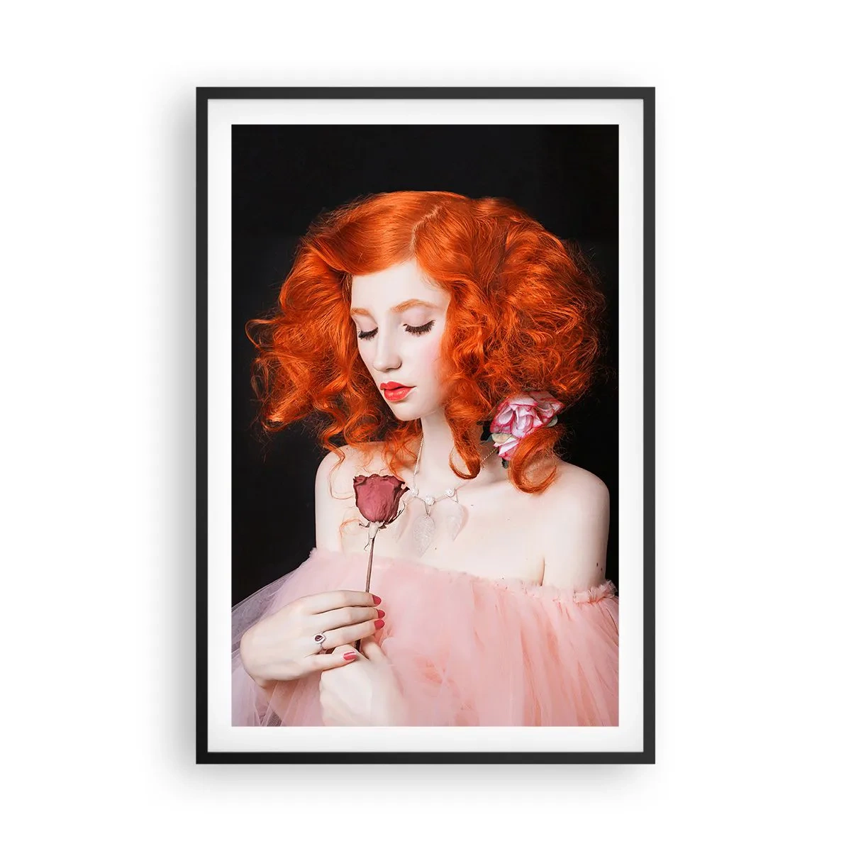 Poster in een zwarte lijst - In barokstijl - 61x91 cm
