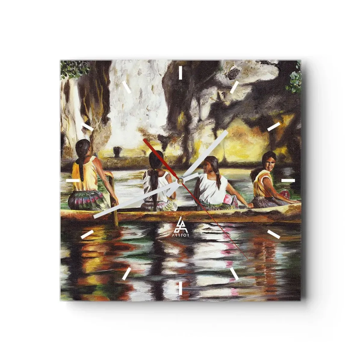 Wandklok - Klok - In een Polynesisch paradijs - 40x40 cm