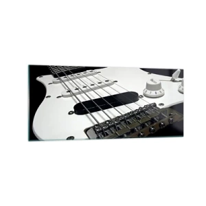 Schilderen op glas - Geluid verborgen in het wit - 120x50 cm