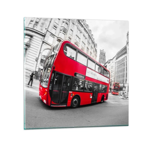 Schilderen op glas - Londen traditioneel - by bus - 60x60 cm
