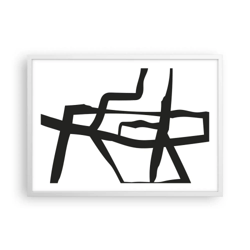 Poster in een witte lijst - Zwart-wit ontwerp - 70x50 cm