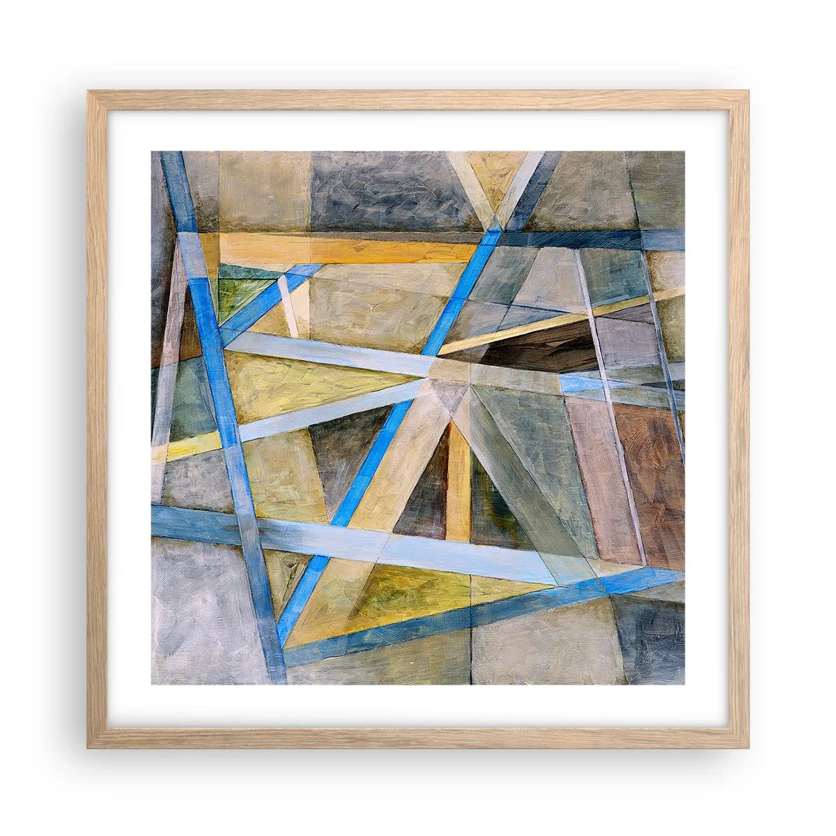 Een poster in een licht eiken lijst - Recht of diagonaal? - 50x50 cm