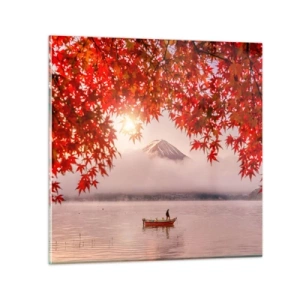 Schilderen op glas - In het Japanse klimaat - 30x30 cm