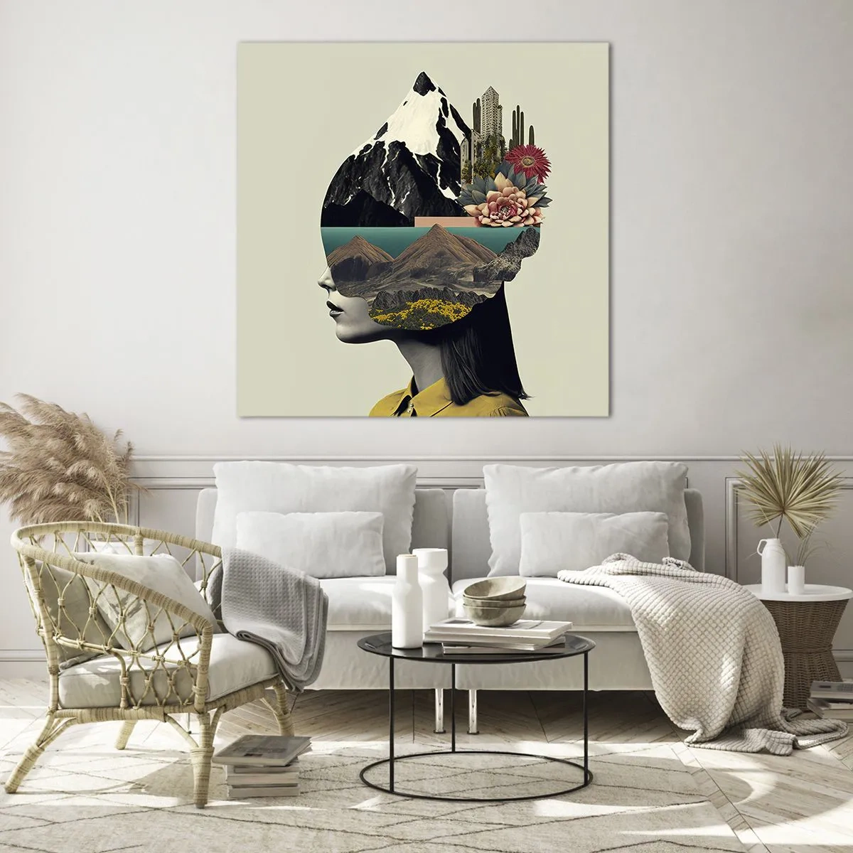 Schilderen op glas - Vrouw – altijd een mysterie - 70x70 cm