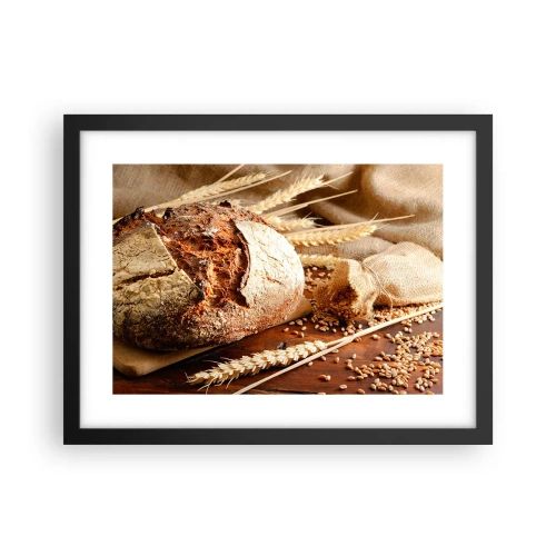 Poster in een zwarte lijst - Smakelijk, geurig, knapperig - 40x30 cm