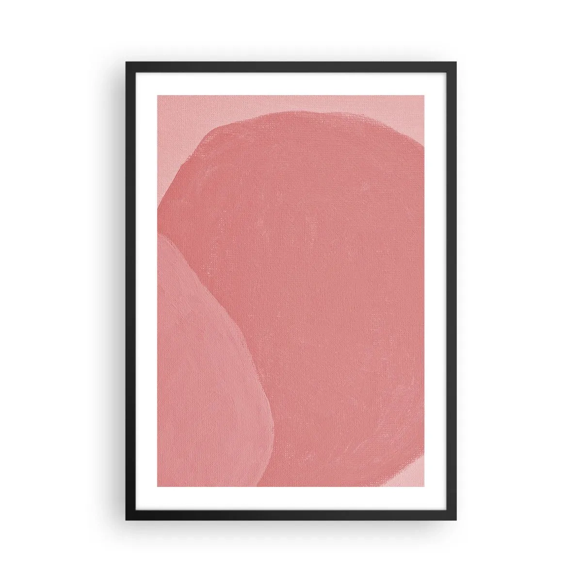 Poster in een zwarte lijst - Abstracte compositie in tinten roze - 50x70cm - Organische compositie in roze - Moderne wanddecoratie voor woonkamer en slaapkamer ARTTOR