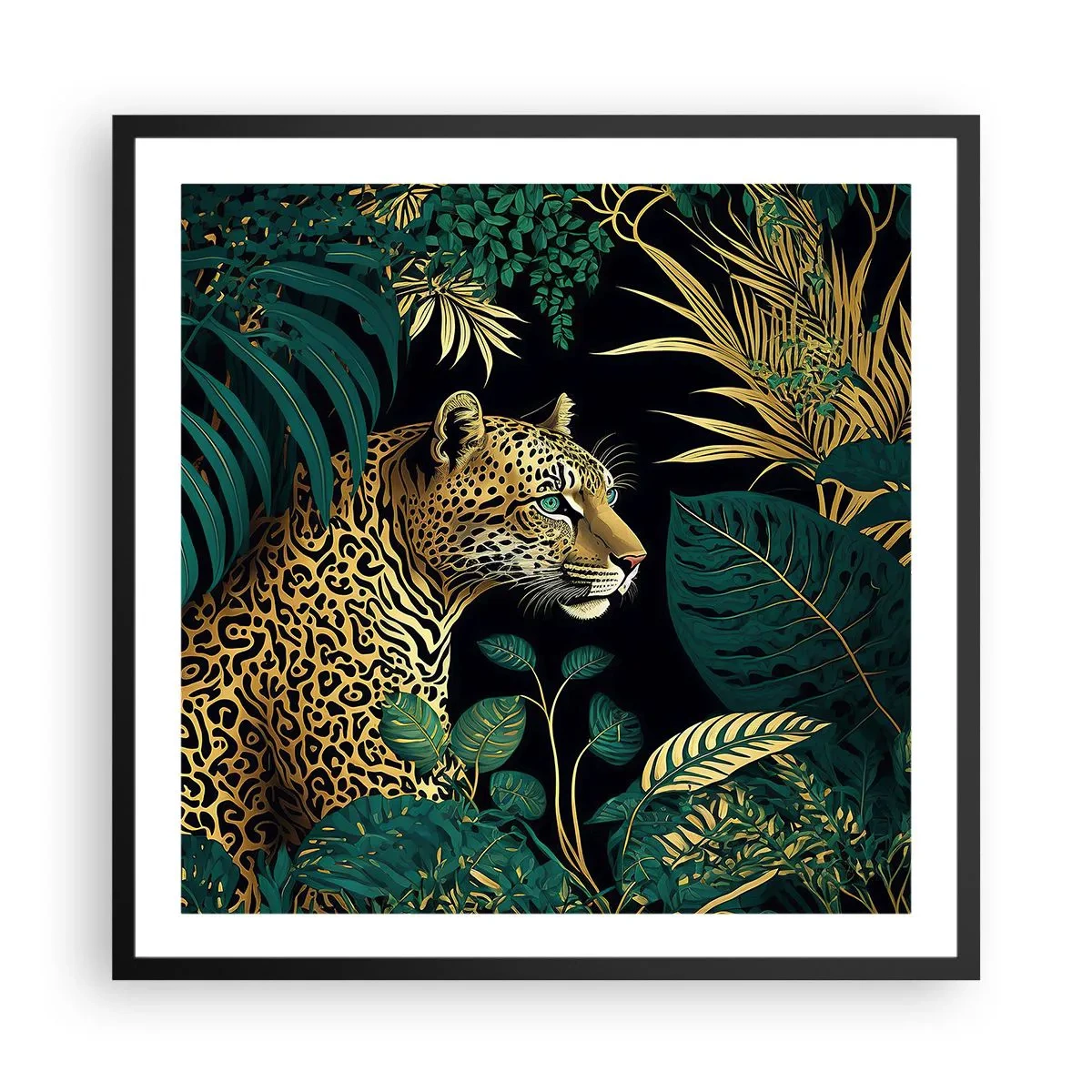 Poster in een zwarte lijst - Een gastheer in de jungle - 60x60 cm