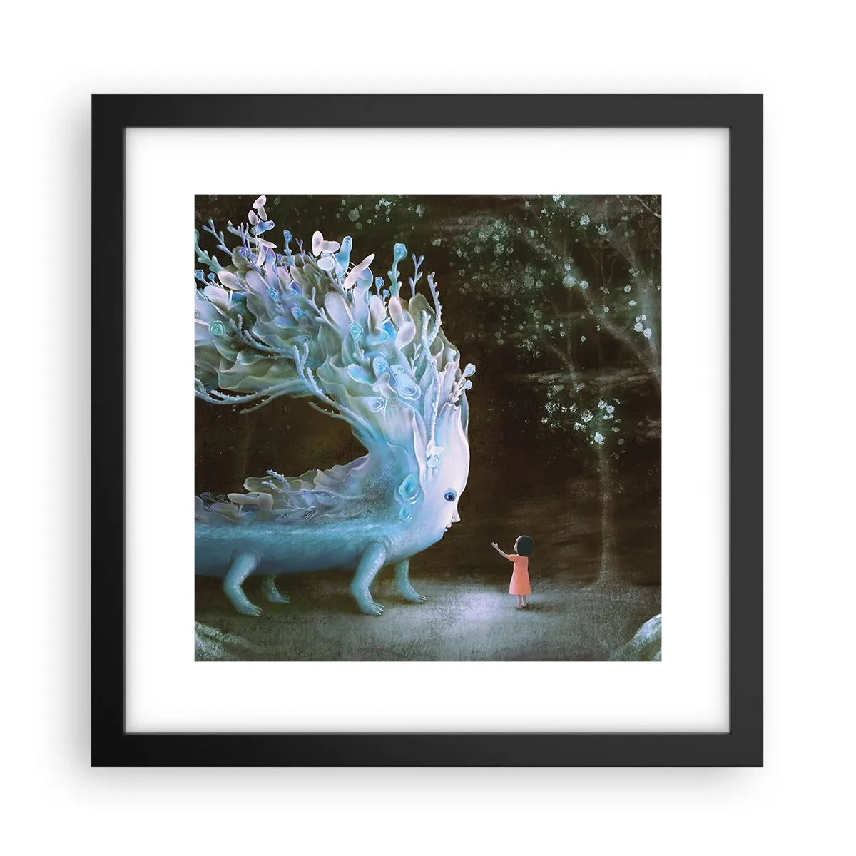 Poster in een zwarte lijst - Fantastische ontmoeting - 30x30 cm