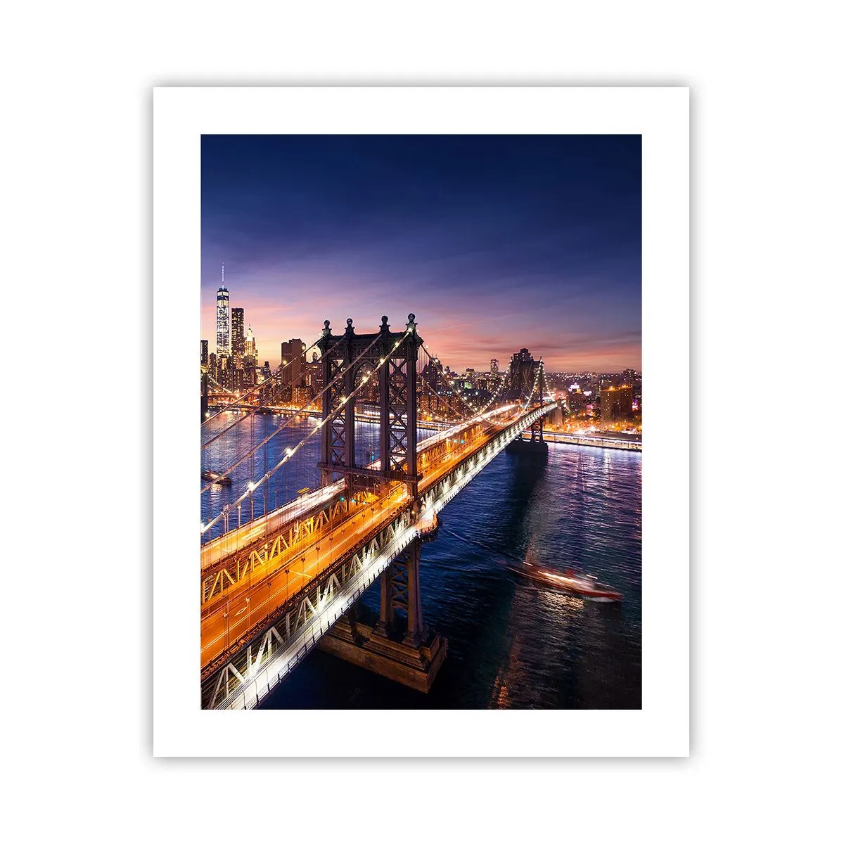 Poster - Een stralende brug naar het hart van de stad - 40x50 cm