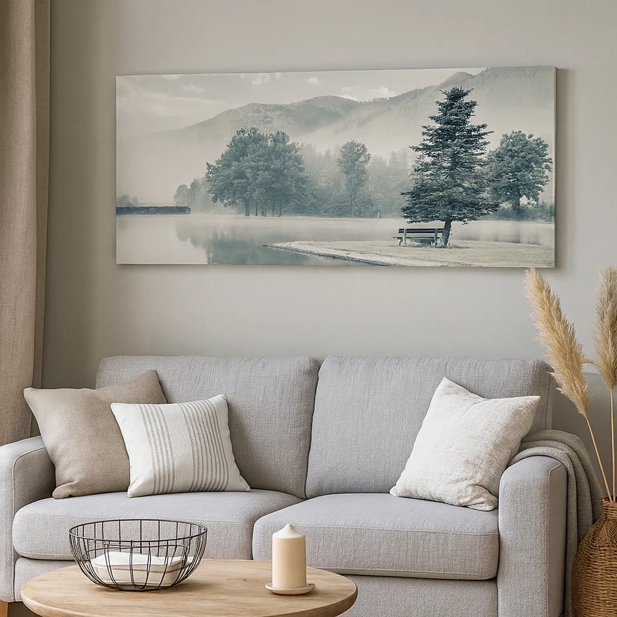 Schilderen op canvas - Het meer slaapt nog - 30x30 cm