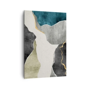 Schilderen op canvas - Mozaïekcompositie met gouddraad - 70x100 cm