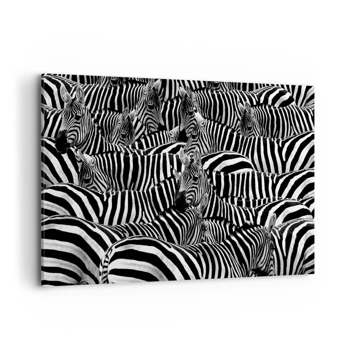 Schilderen op canvas - Groepsportret met strepen - 120x80 cm