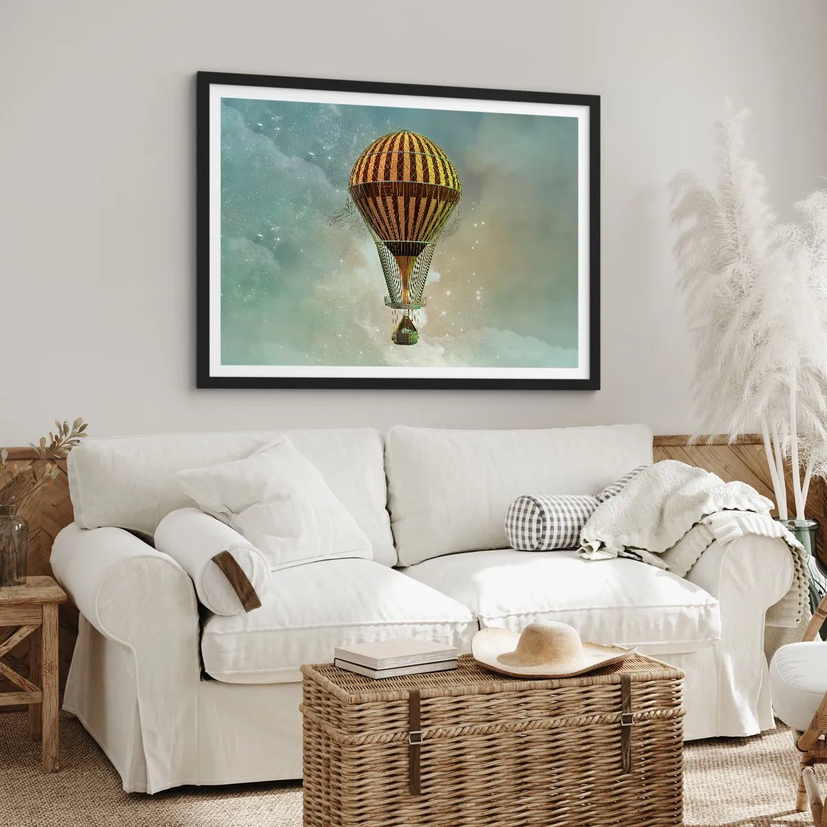 Poster in een zwarte lijst - Baanbrekende vluchten - 70x50 cm