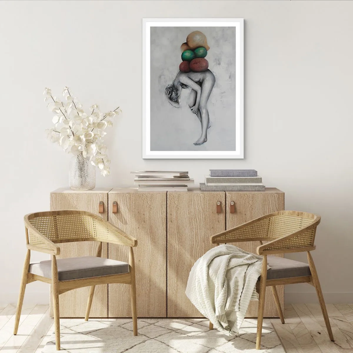 Poster in een witte lijst - De last van het leven - 50x70 cm