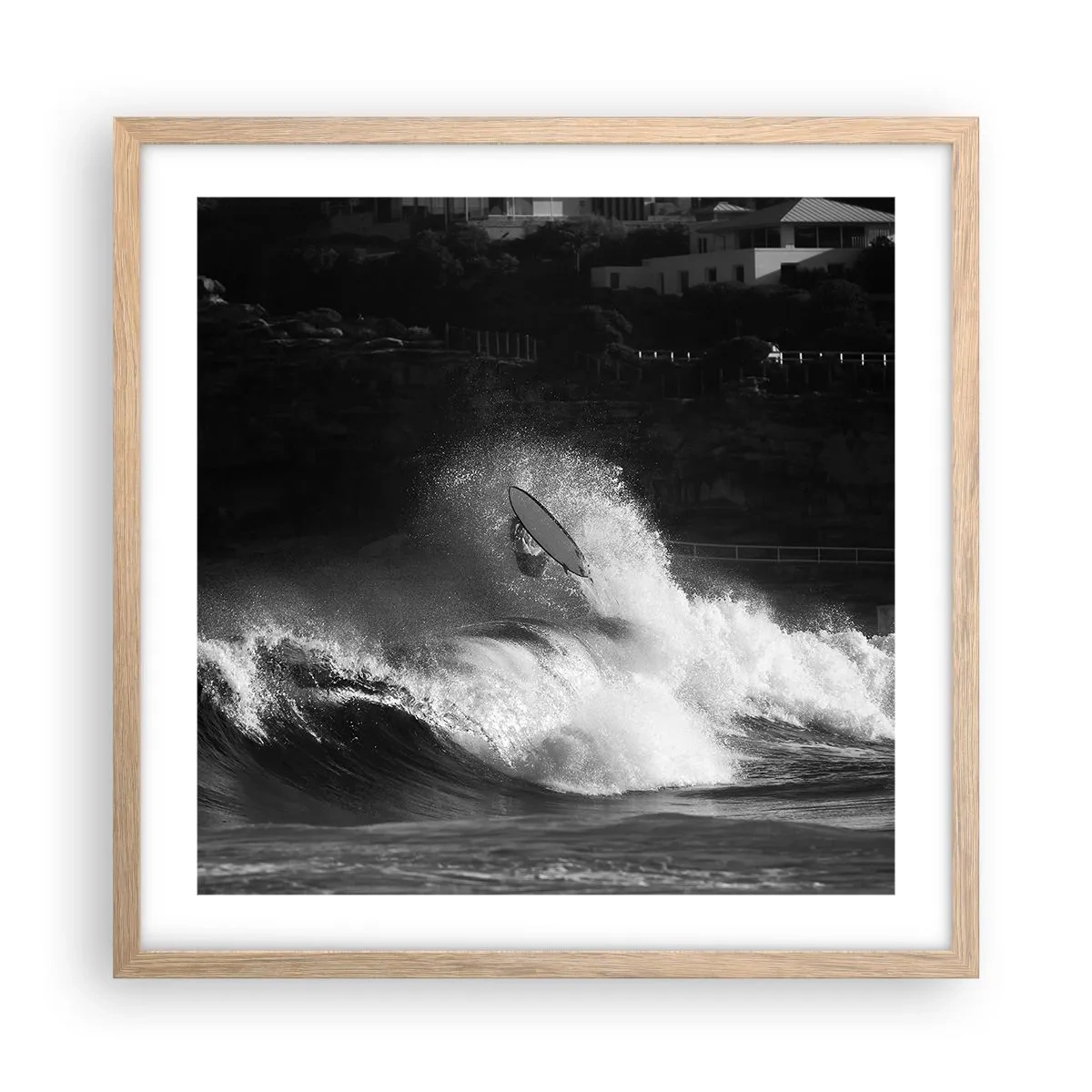 Een poster in een licht eiken lijst - Uitdaging aanvaard! - 50x50 cm