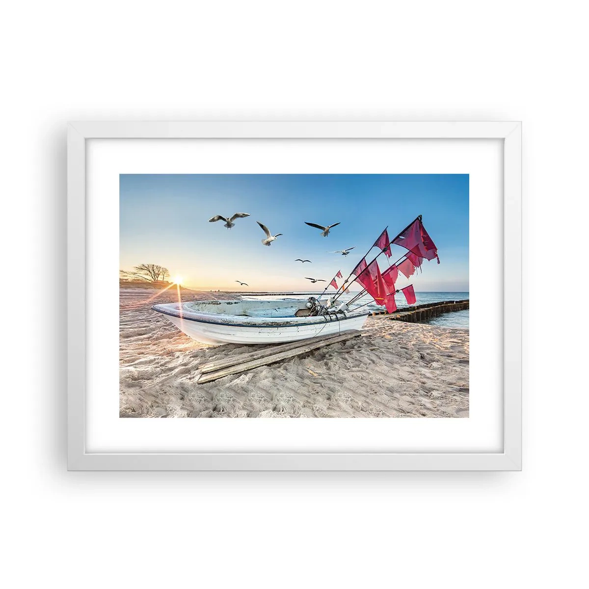 Poster in een witte lijst - Een welverdiende rust - 40x30 cm