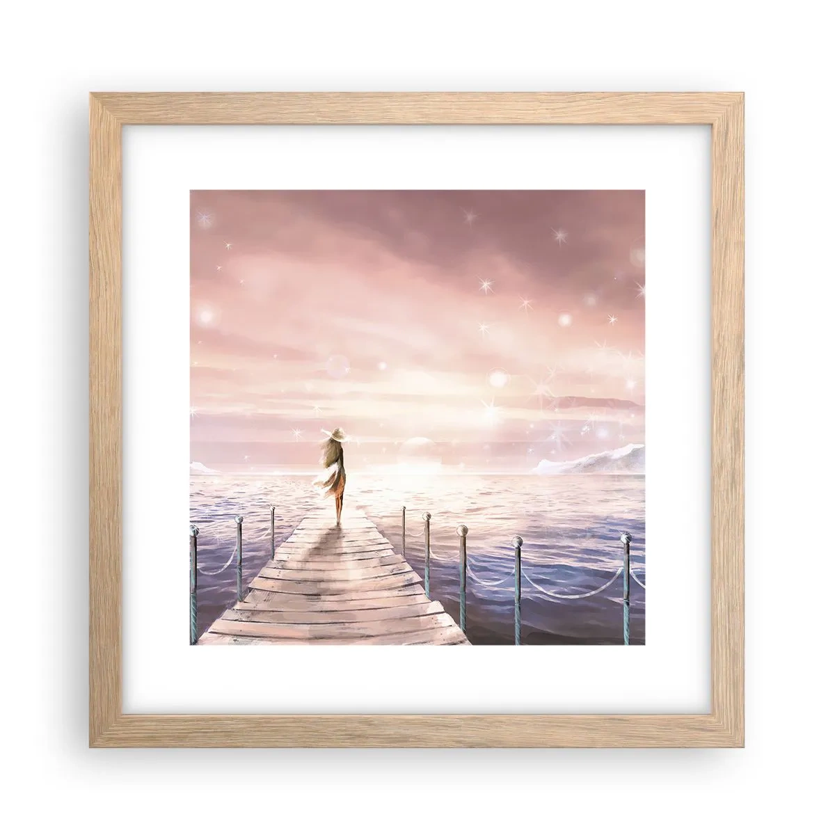 Een poster in een licht eiken lijst - In het licht van een droom - 30x30 cm