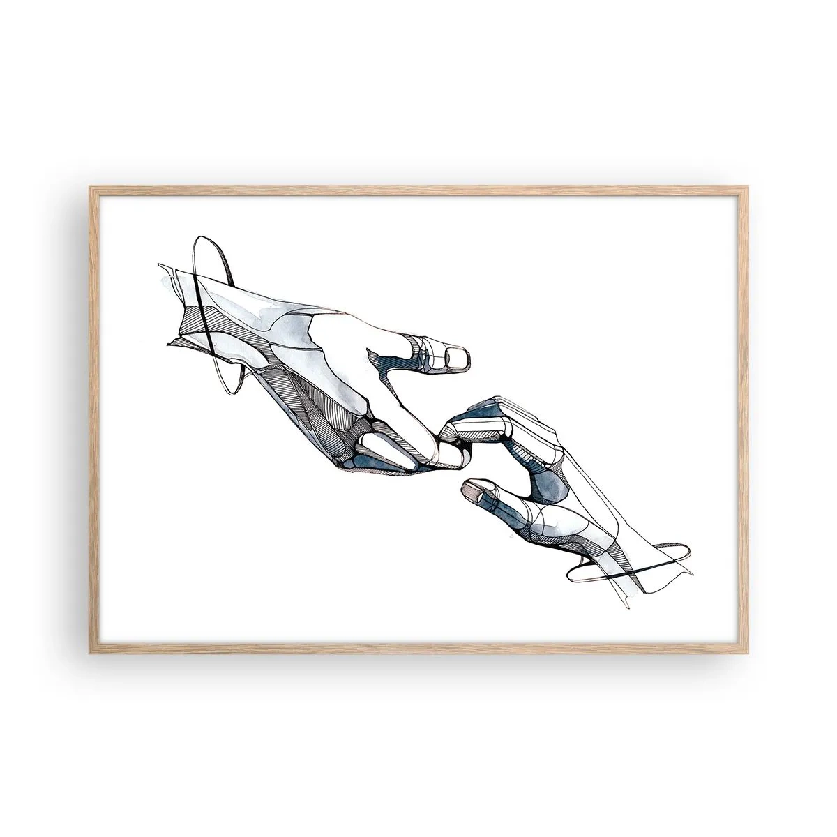 Een poster in een licht eiken lijst - Een goed gebaar - 100x70 cm