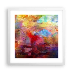 Poster in een witte lijst - Kijk in de regenboog - 40x40 cm